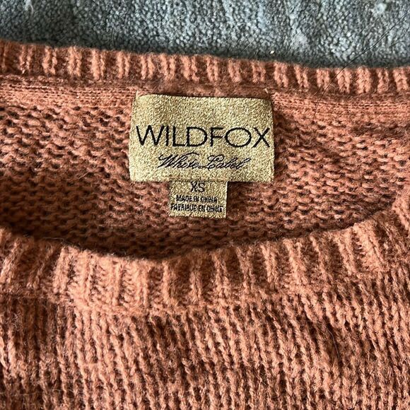 Wildfox Knitted Sweater - Red Heart & Brown Distressed Pullover - Size XS - NEW - Picture 3 of 5
